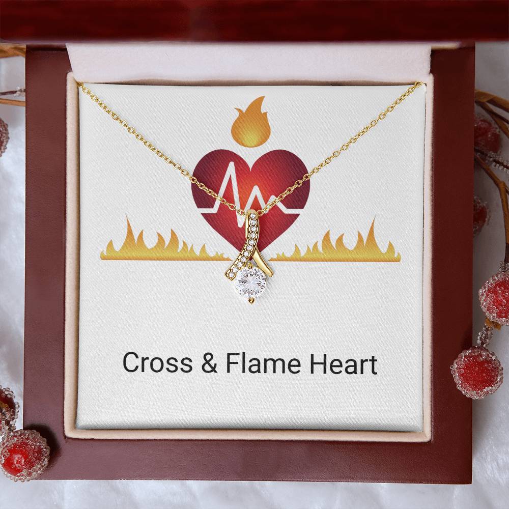 CROSS & FLAME HEART PENDANT