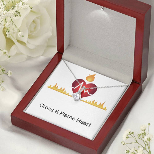 CROSS & FLAME HEART PENDANT