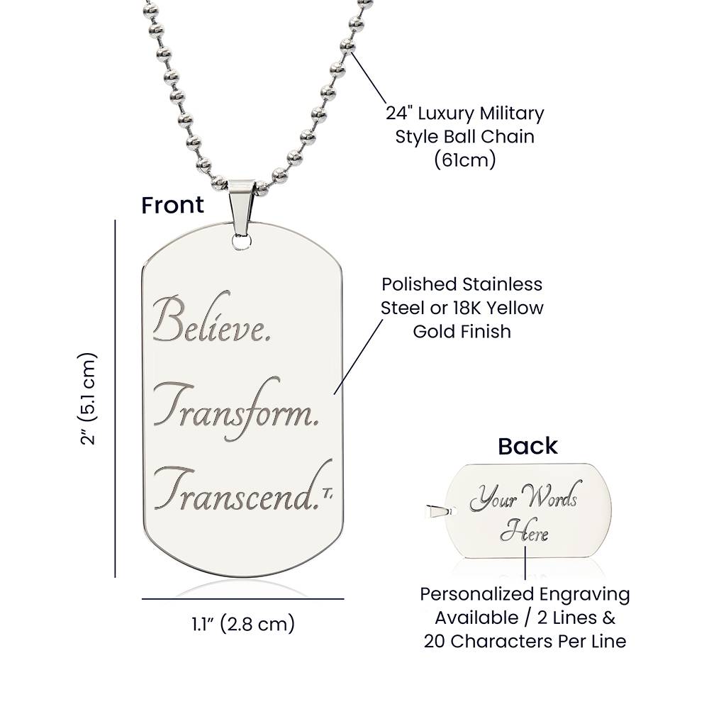 BELIEVE. TRANSFORM. TRANSCEND.™ BAR NECKLACE