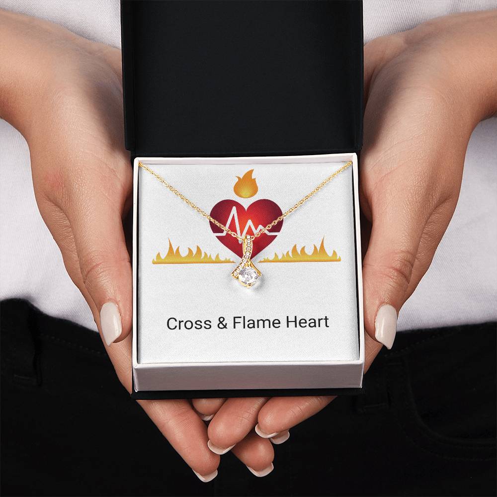 CROSS & FLAME HEART PENDANT
