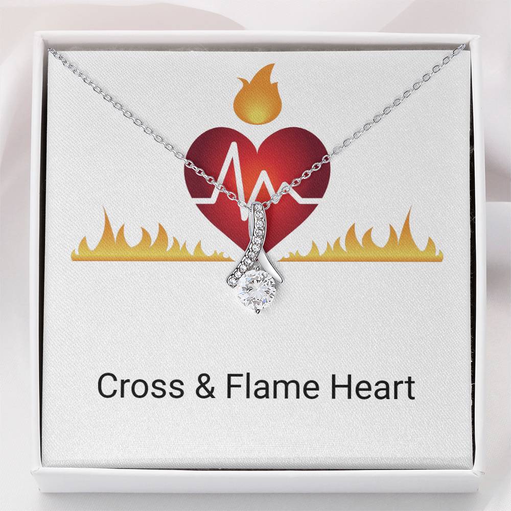 CROSS & FLAME HEART PENDANT