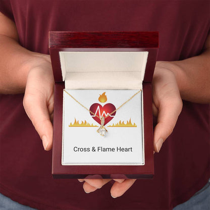 CROSS & FLAME HEART PENDANT