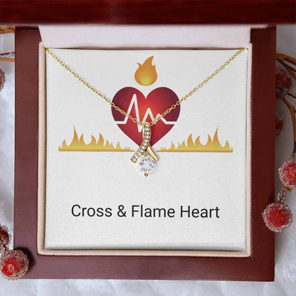 CROSS & FLAME HEART PENDANT