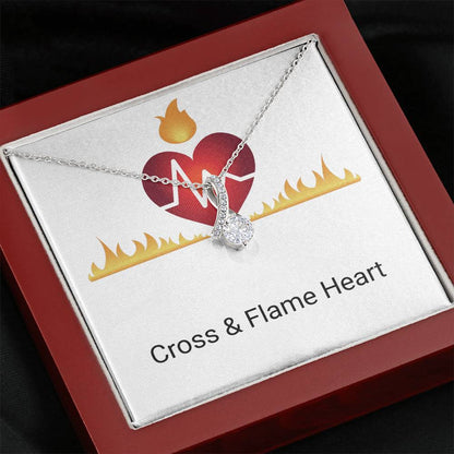 CROSS & FLAME HEART PENDANT