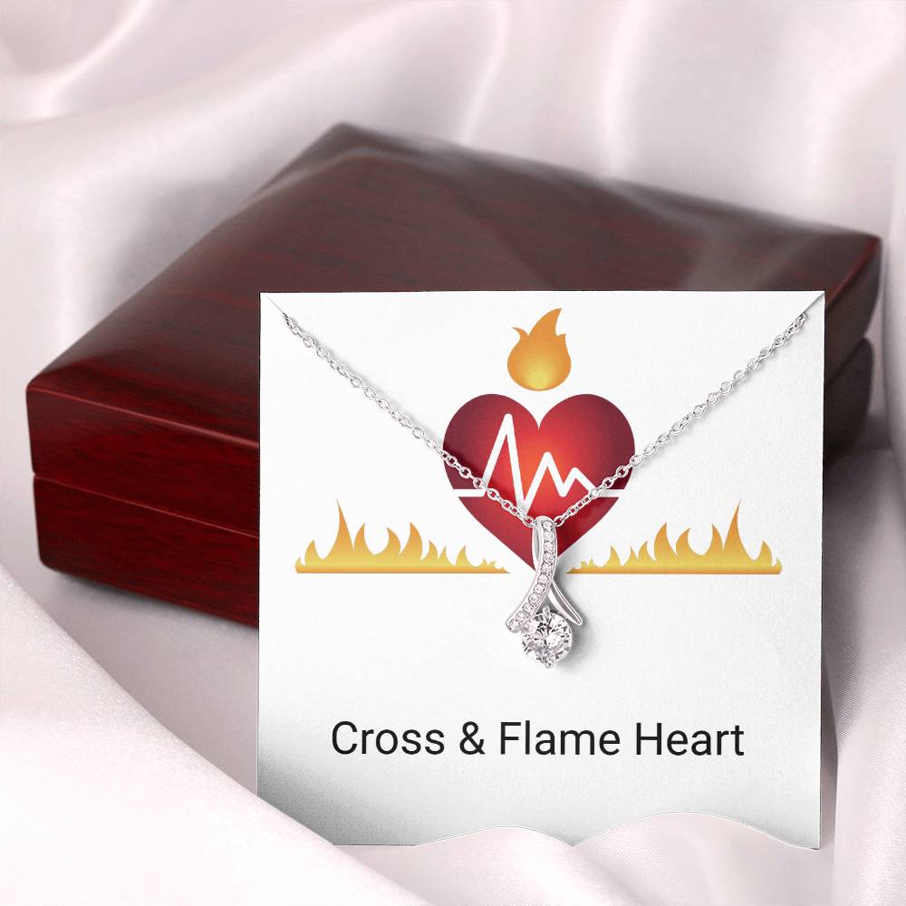 CROSS & FLAME HEART PENDANT