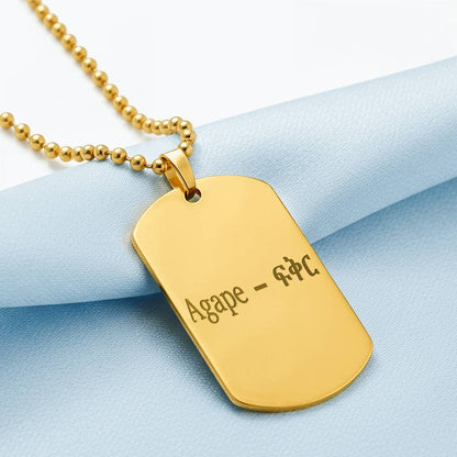 AGAPE VERTICAL SCRIPT NECKLACE