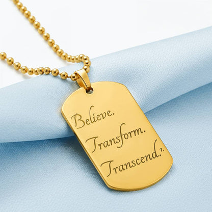 BELIEVE. TRANSFORM. TRANSCEND.™ BAR NECKLACE